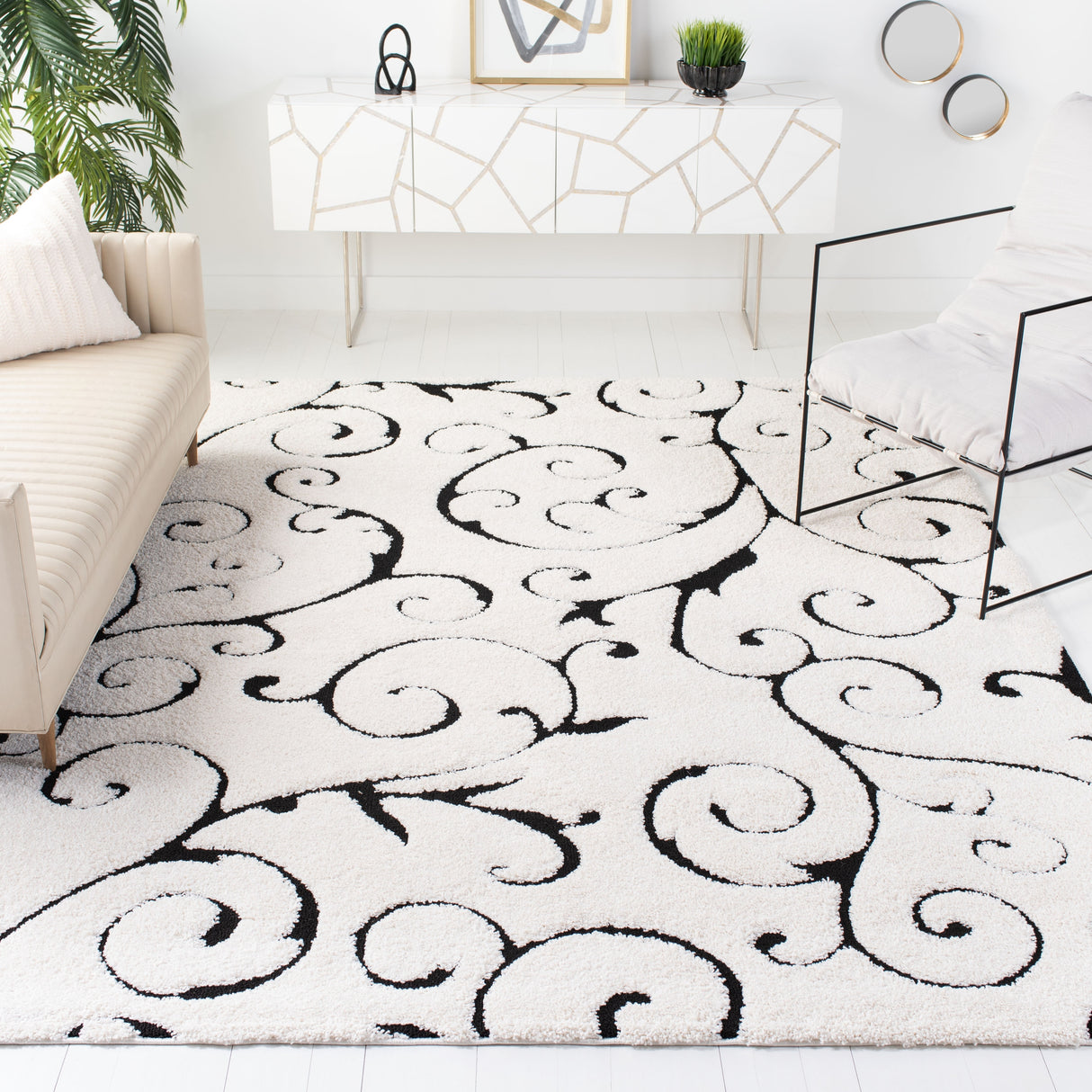 SAFAVIEH Florida Ryung Shag Scroll 1.2-inch Thick Textured Rug