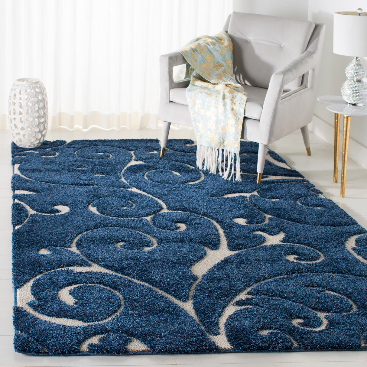SAFAVIEH Florida Ryung Shag Scroll 1.2-inch Thick Textured Rug