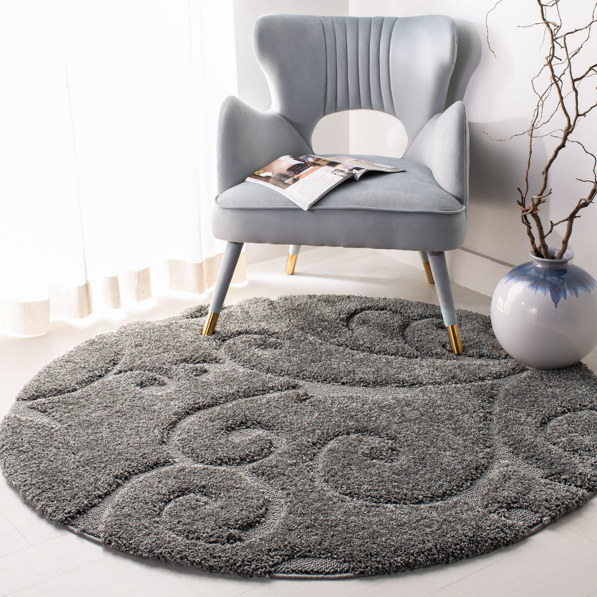 SAFAVIEH Florida Ryung Shag Scroll 1.2-inch Thick Textured Rug