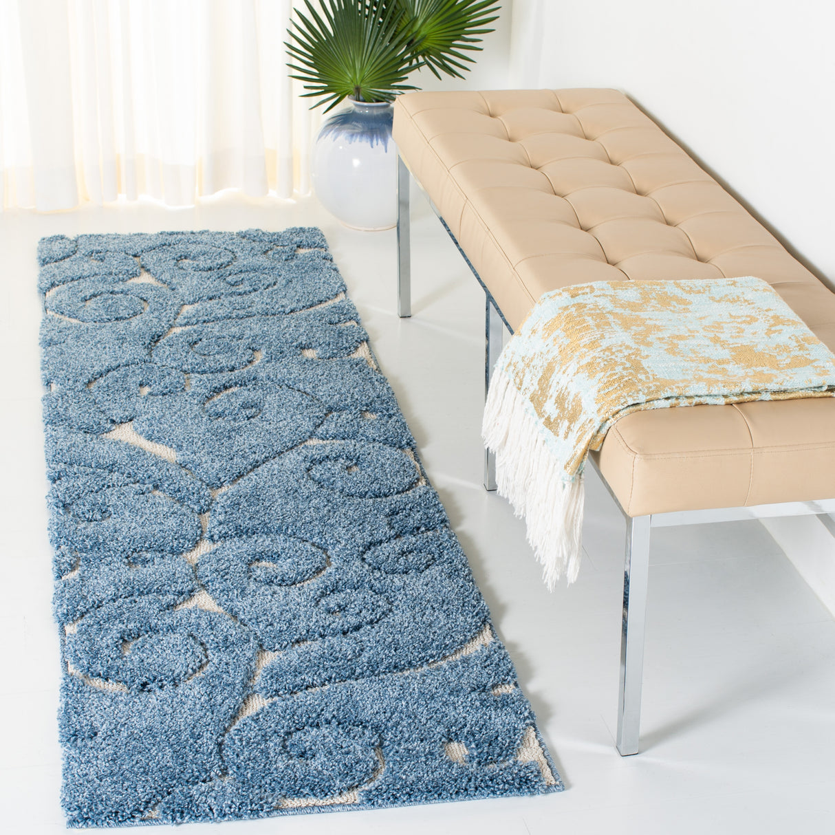 SAFAVIEH Florida Ryung Shag Scroll 1.2-inch Thick Textured Rug