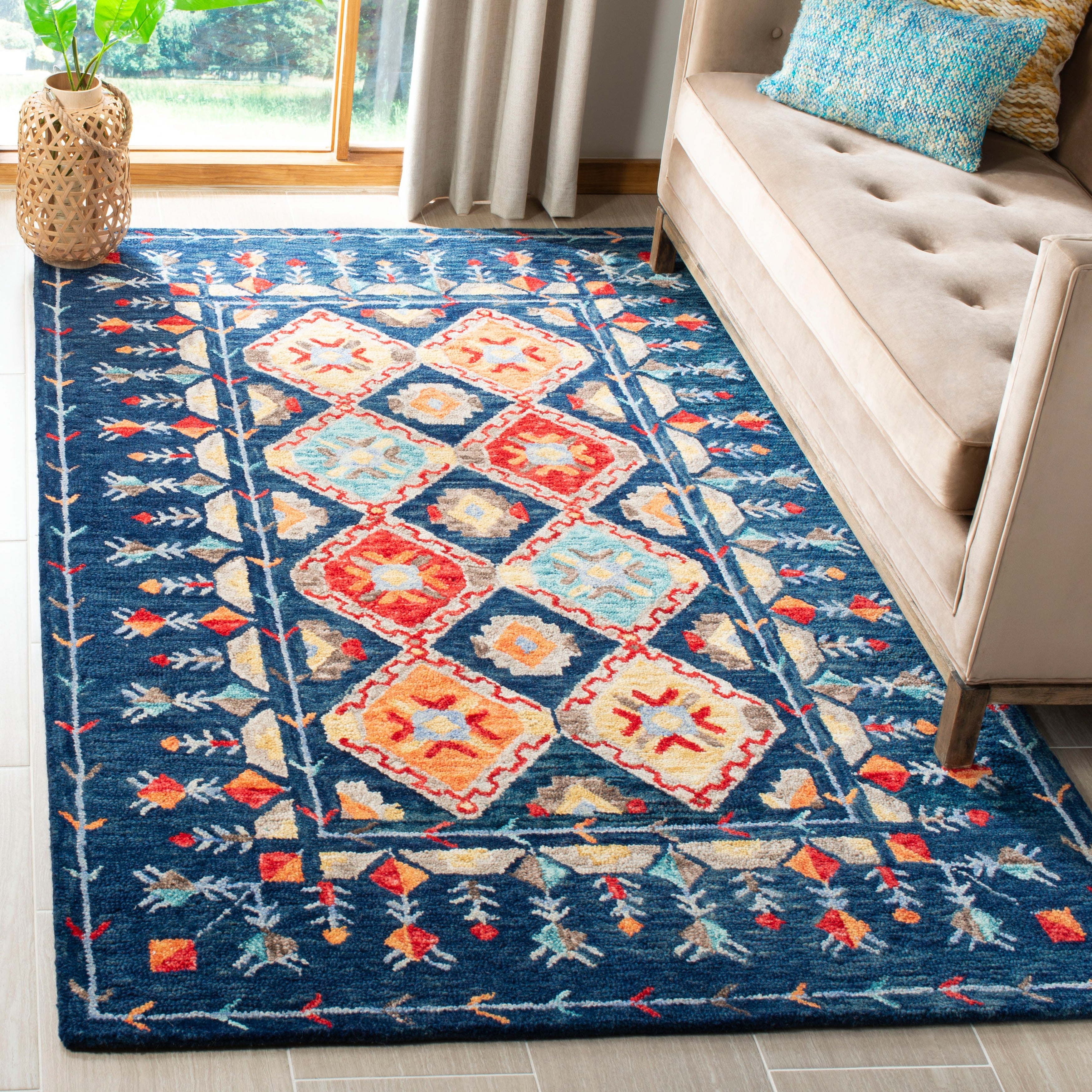 SAFAVIEH Handmade Aspen Kuang Boho Tribal Wool Rug – Overstock SAFAVIEH Handmade Aspen Kuang Boho Tribal Wool Rug – Overstock