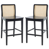 SAFAVIEH Home Benicio 25-inch Rattan Counter Stool [SET of 2] - 19Wx22Dx38H