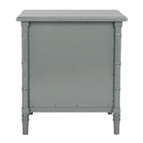 SAFAVIEH Jasmyne Modern Coastal 3-Drawer Navy Bamboo Nightstand