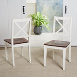 SAFAVIEH Lulla Farmhouse x-Back Dining Chair (Set of 2) - 18.4" W x 19.9" L x 37" H - 18Wx20Dx37H