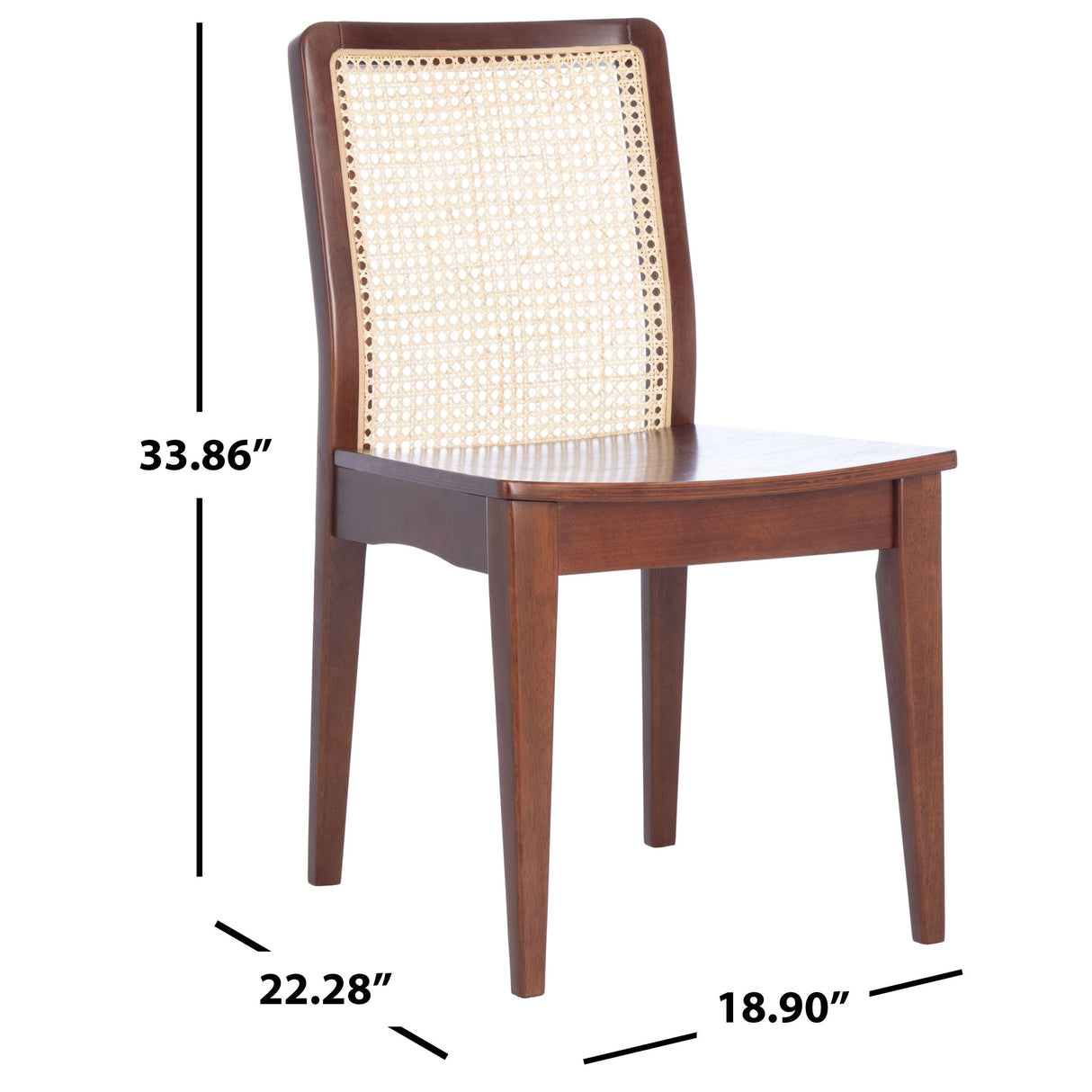 SAFAVIEH Lurline Coastal Rattan Dining Chair (Set of 2) - 18.9" W x 22.3" L x 33.9" H - 19Wx22Dx34H