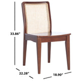 SAFAVIEH Lurline Coastal Rattan Dining Chair (Set of 2) - 18.9" W x 22.3" L x 33.9" H - 19Wx22Dx34H