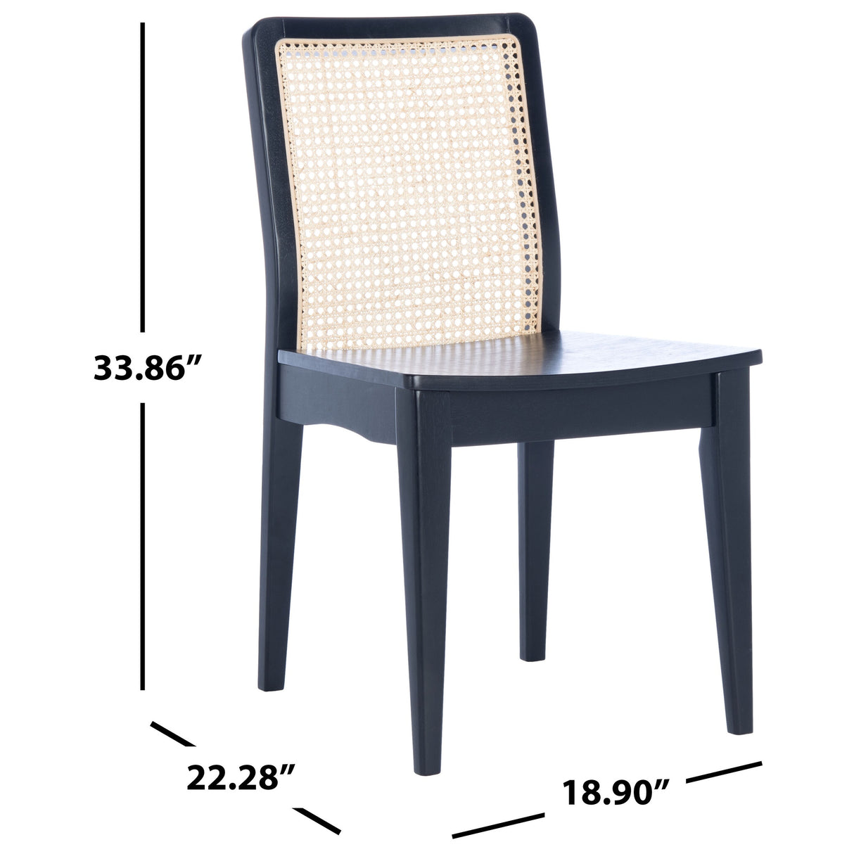 SAFAVIEH Lurline Coastal Rattan Dining Chair (Set of 2) - 18.9" W x 22.3" L x 33.9" H - 19Wx22Dx34H