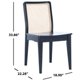 SAFAVIEH Lurline Coastal Rattan Dining Chair (Set of 2) - 18.9" W x 22.3" L x 33.9" H - 19Wx22Dx34H