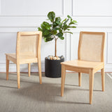 SAFAVIEH Lurline Coastal Rattan Dining Chair (Set of 2) - 18.9" W x 22.3" L x 33.9" H - 19Wx22Dx34H