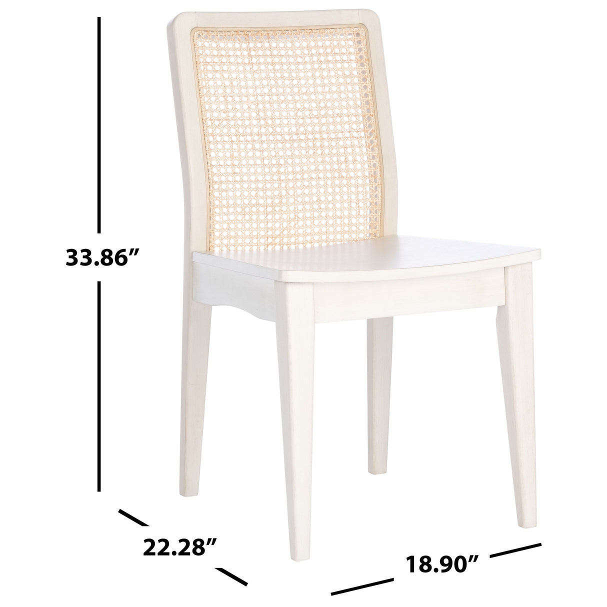 SAFAVIEH Lurline Coastal Rattan Dining Chair (Set of 2) - 18.9" W x 22.3" L x 33.9" H - 19Wx22Dx34H