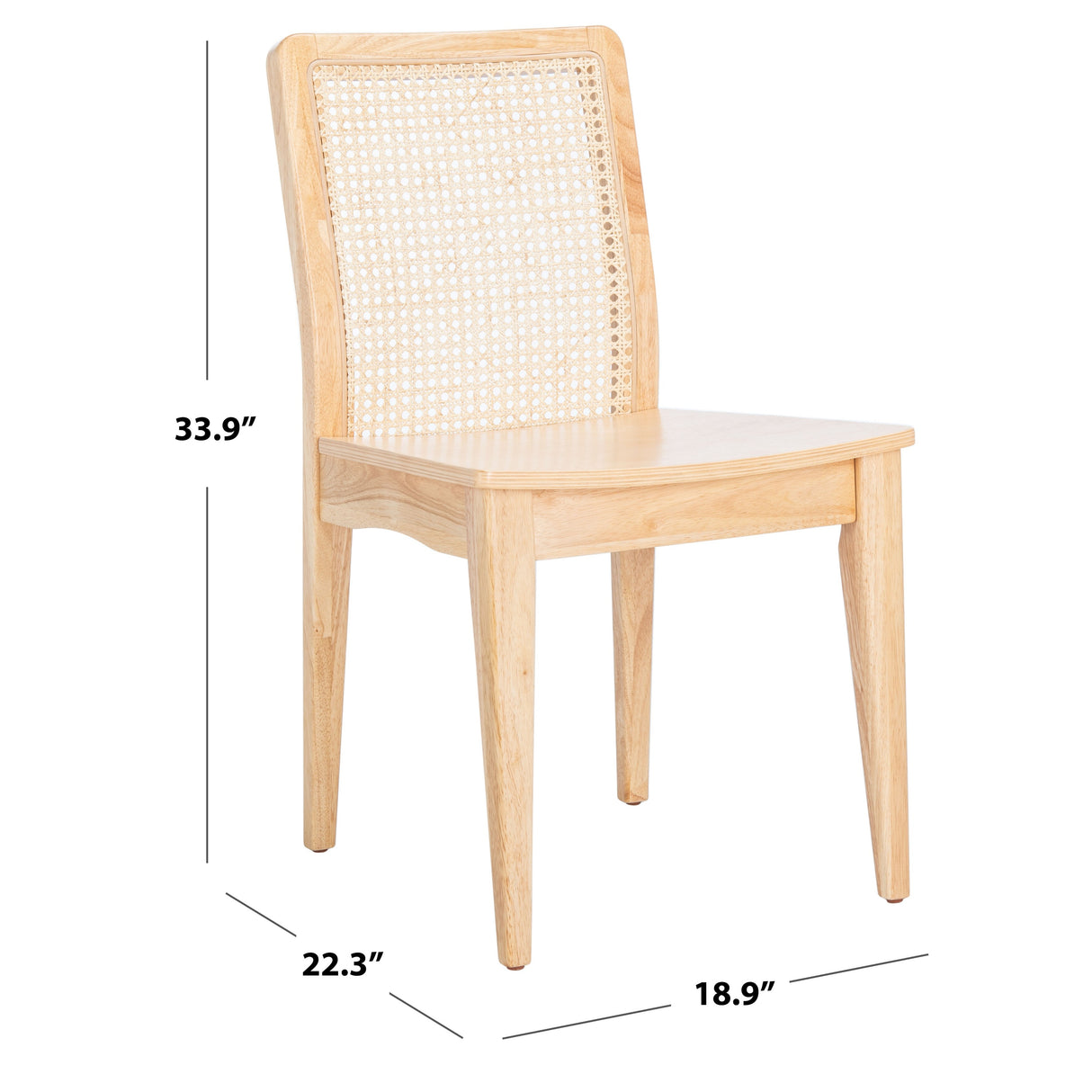 SAFAVIEH Lurline Coastal Rattan Dining Chair (Set of 2) - 18.9" W x 22.3" L x 33.9" H - 19Wx22Dx34H