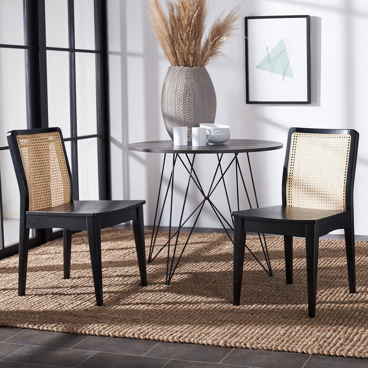 SAFAVIEH Lurline Coastal Rattan Dining Chair (Set of 2) - 18.9" W x 22.3" L x 33.9" H - 19Wx22Dx34H