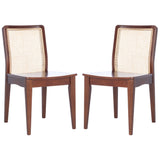 SAFAVIEH Lurline Coastal Rattan Dining Chair (Set of 2) - 18.9" W x 22.3" L x 33.9" H - 19Wx22Dx34H