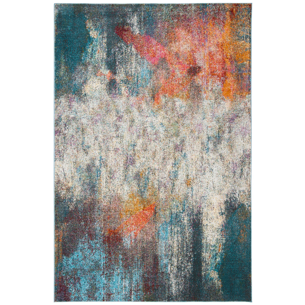 SAFAVIEH Luxor Merilyn Modern Abstract Ivory / Blue Rug
