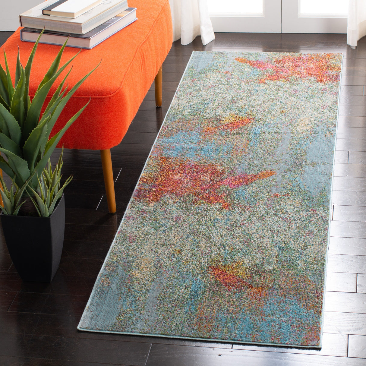 SAFAVIEH Luxor Merilyn Modern Abstract Ivory / Blue Rug