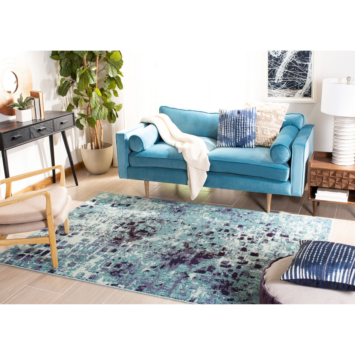 SAFAVIEH Madison Cherie Modern Abstract Watercolor Rug