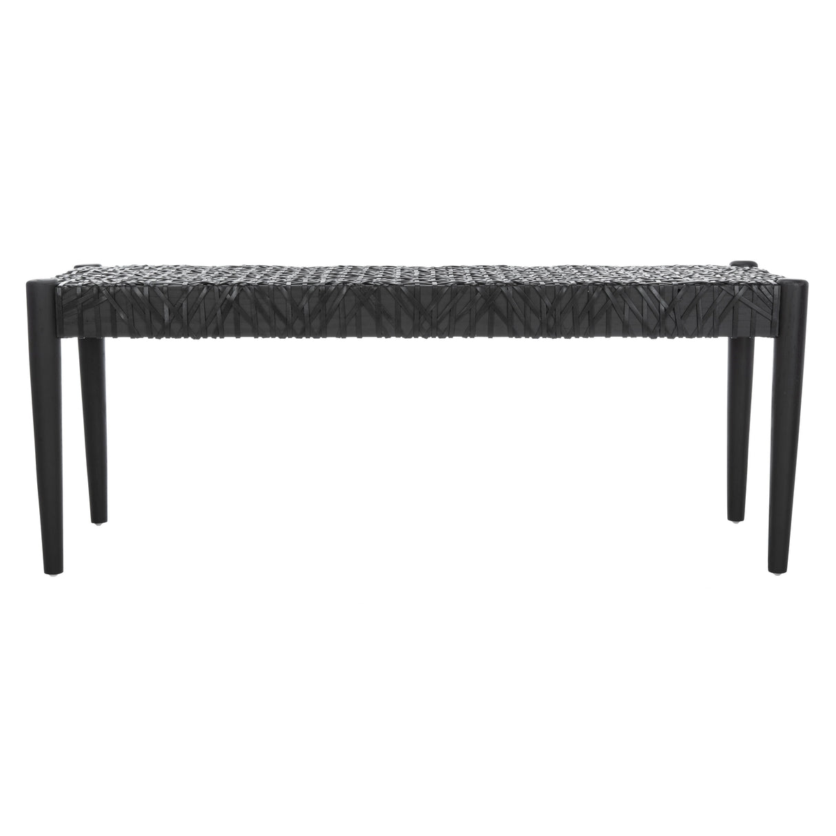 SAFAVIEH Mahalia Bandelier Wood & Leather Bench - 47" W x 16" D x 19" H - 47Wx16Dx19H