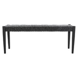 SAFAVIEH Mahalia Bandelier Wood & Leather Bench - 47" W x 16" D x 19" H - 47Wx16Dx19H