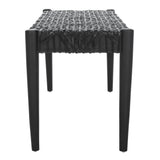 SAFAVIEH Mahalia Bandelier Wood & Leather Bench - 47" W x 16" D x 19" H - 47Wx16Dx19H
