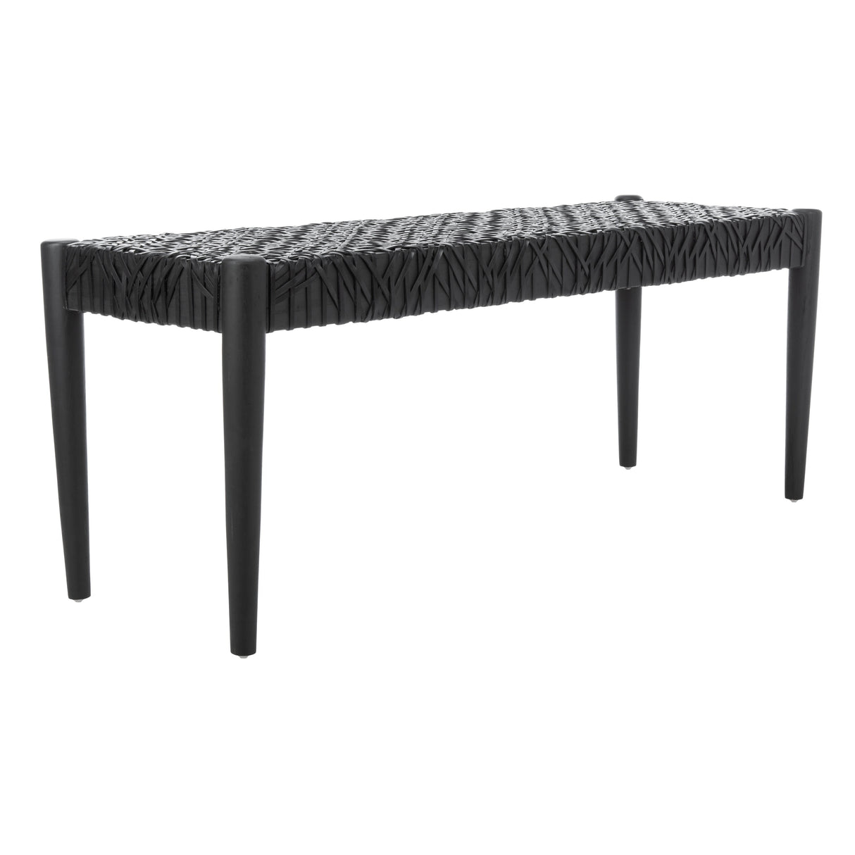 SAFAVIEH Mahalia Bandelier Wood & Leather Bench - 47" W x 16" D x 19" H - 47Wx16Dx19H