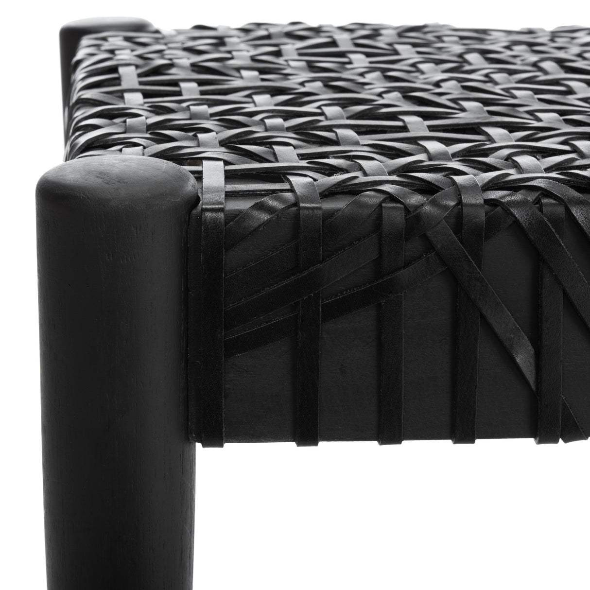 SAFAVIEH Mahalia Bandelier Wood & Leather Bench - 47" W x 16" D x 19" H - 47Wx16Dx19H