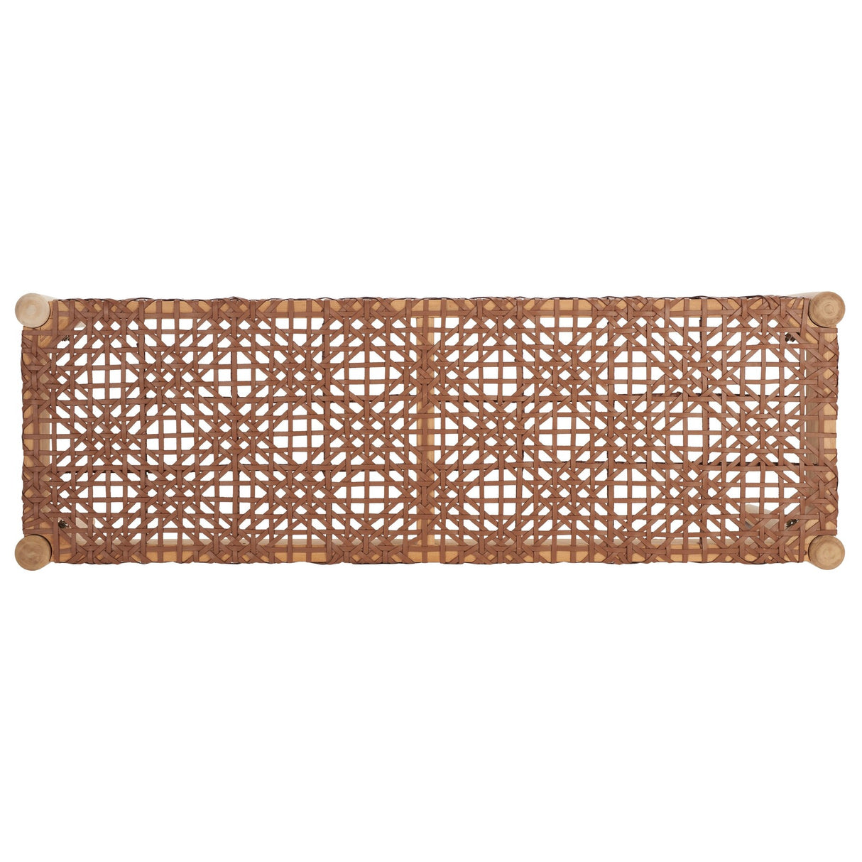 SAFAVIEH Mahalia Bandelier Wood & Leather Bench - 47" W x 16" D x 19" H - 47Wx16Dx19H