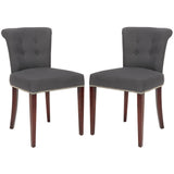 SAFAVIEH Malia Charcoal Grey Dining Chair (Set of 2) - 19.5" x 24.2" x 33.4" - 20Wx24Dx33H