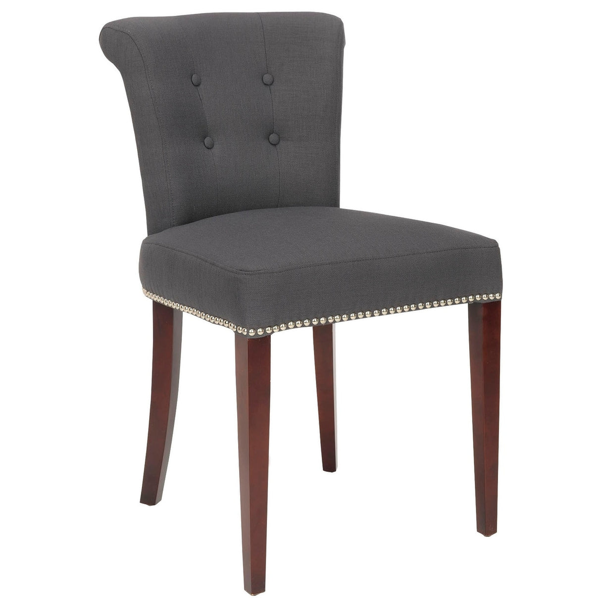 SAFAVIEH Malia Charcoal Grey Dining Chair (Set of 2) - 19.5" x 24.2" x 33.4" - 20Wx24Dx33H