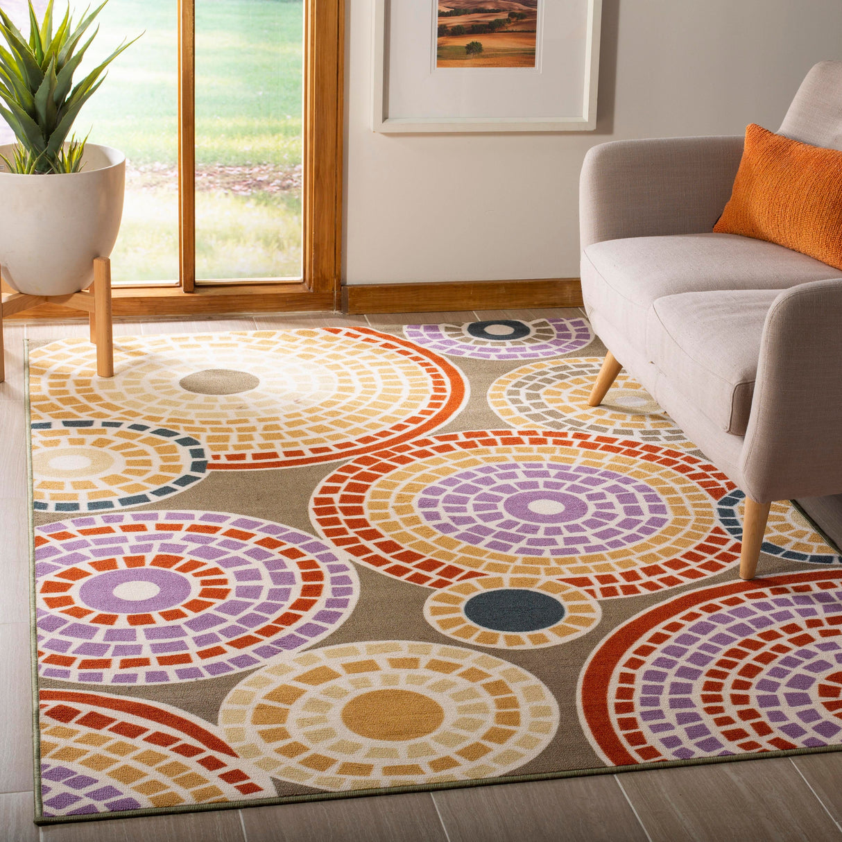 SAFAVIEH Metropolis Selvi Mosaic Circles Rug