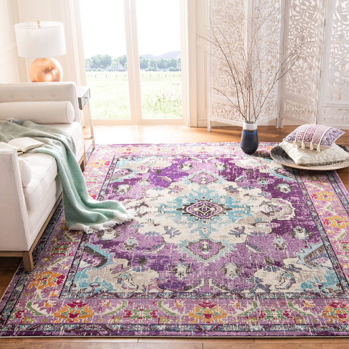 SAFAVIEH Monaco Oceane Boho Medallion Distressed Area Rug