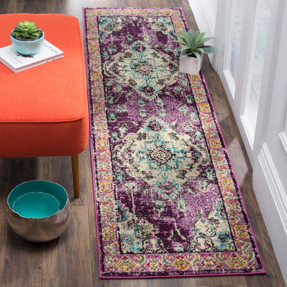 SAFAVIEH Monaco Oceane Boho Medallion Distressed Area Rug