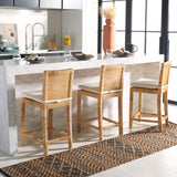 SAFAVIEH Mursel 24-inch Cane Counter Stool with Cushion - 22.6" x 18.1" x 38.6" - 23Wx18Dx39H