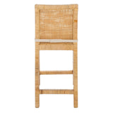 SAFAVIEH Mursel 24-inch Cane Counter Stool with Cushion - 22.6" x 18.1" x 38.6" - 23Wx18Dx39H
