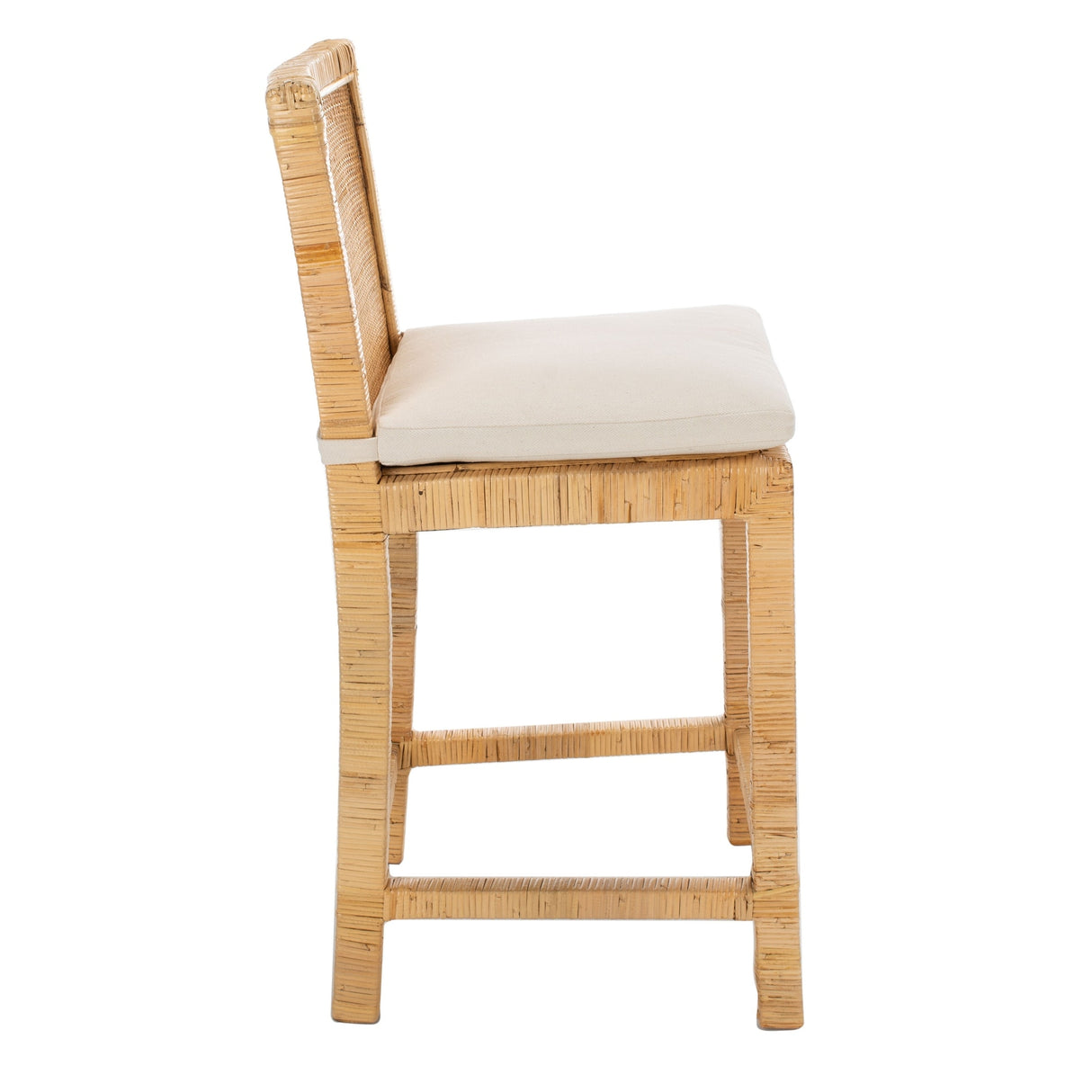 SAFAVIEH Mursel 24-inch Cane Counter Stool with Cushion - 22.6" x 18.1" x 38.6" - 23Wx18Dx39H