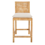 SAFAVIEH Mursel 24-inch Cane Counter Stool with Cushion - 22.6" x 18.1" x 38.6" - 23Wx18Dx39H
