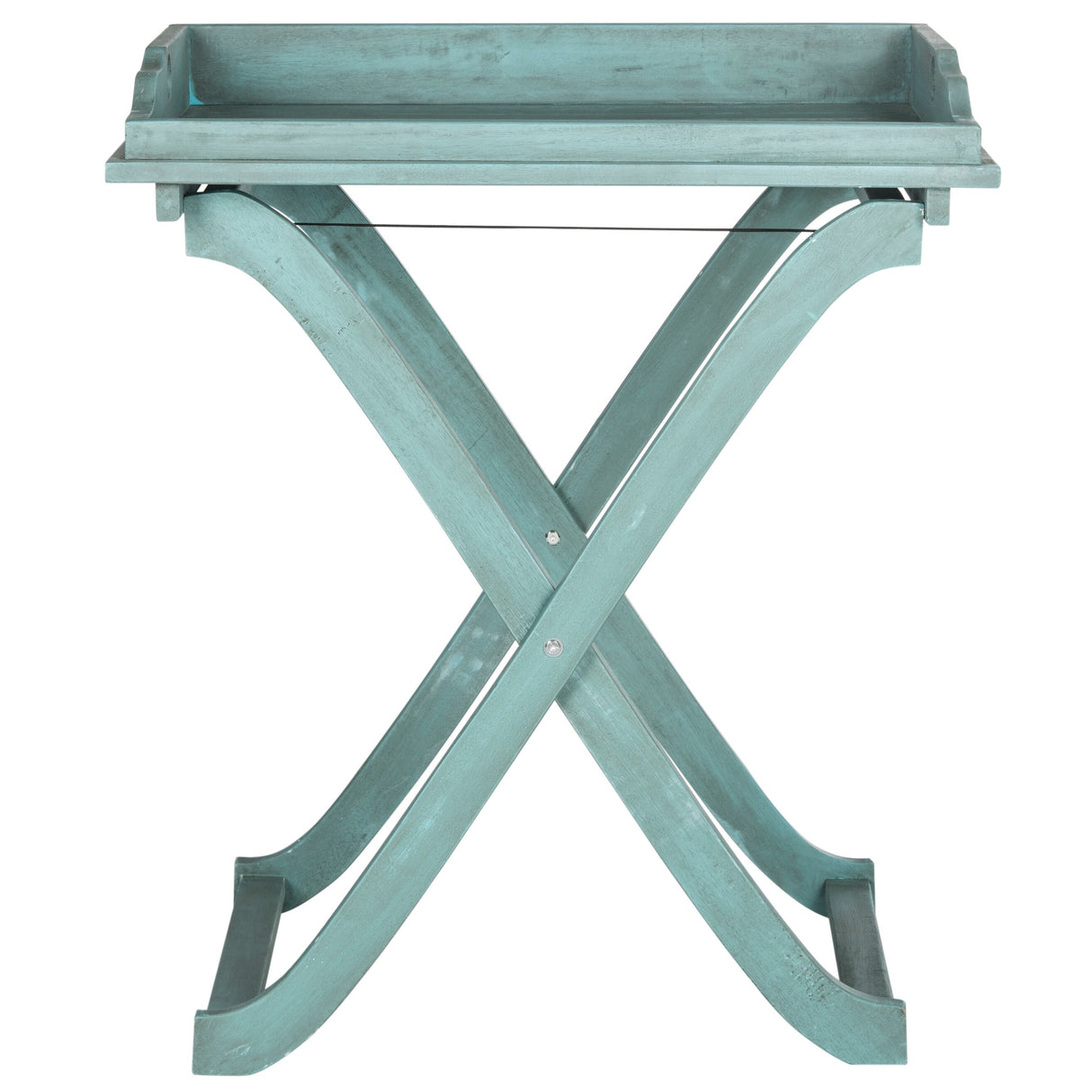 SAFAVIEH Outdoor Anastasiia Acacia Wood Folding Tray Table - 19Wx27Dx32H