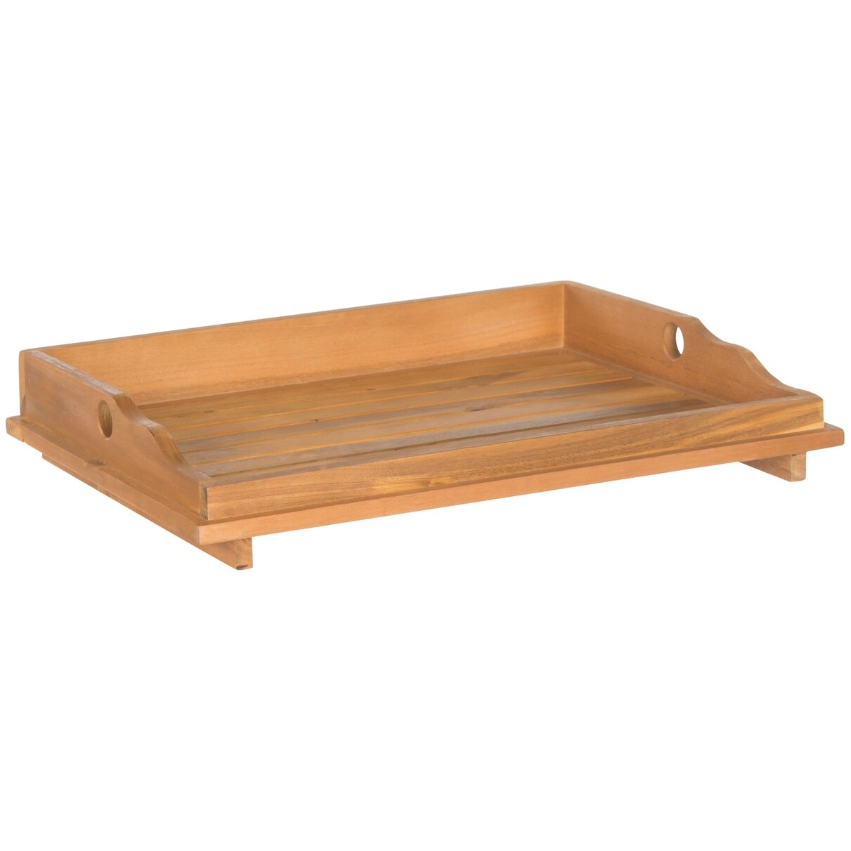 SAFAVIEH Outdoor Anastasiia Acacia Wood Folding Tray Table - 19Wx27Dx32H