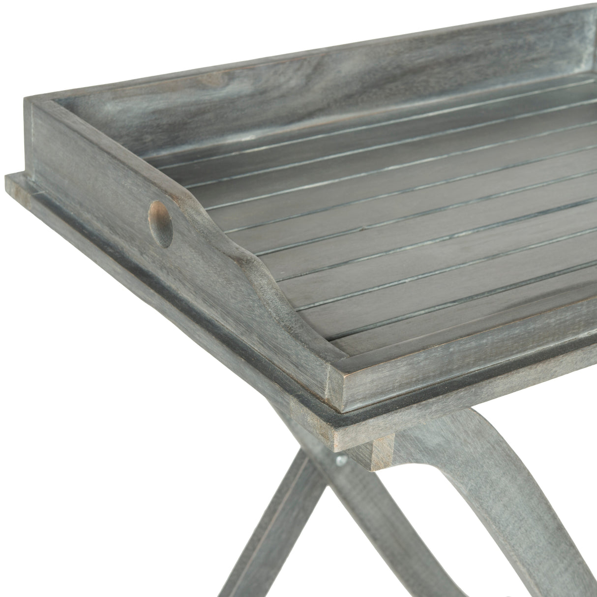SAFAVIEH Outdoor Anastasiia Acacia Wood Folding Tray Table - 19Wx27Dx32H