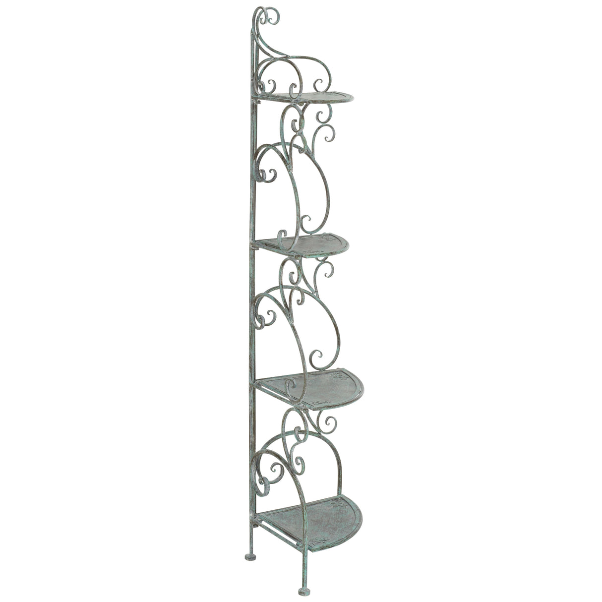 SAFAVIEH Outdoor Cielo 60" 4-Tier Corner Shelf - 13" W x 13" D x 60" H - 13Wx13Dx60H
