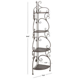SAFAVIEH Outdoor Cielo 60" 4-Tier Corner Shelf - 13" W x 13" D x 60" H - 13Wx13Dx60H