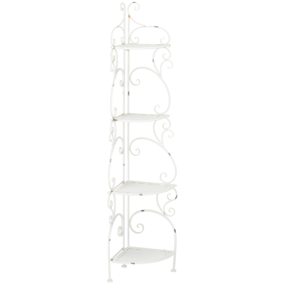 SAFAVIEH Outdoor Cielo 60" 4-Tier Corner Shelf - 13" W x 13" D x 60" H - 13Wx13Dx60H