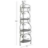 SAFAVIEH Outdoor Cielo 60" 4-Tier Corner Shelf - 13" W x 13" D x 60" H - 13Wx13Dx60H