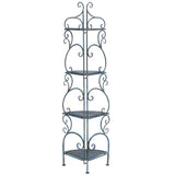 SAFAVIEH Outdoor Cielo 60" 4-Tier Corner Shelf - 13" W x 13" D x 60" H - 13Wx13Dx60H