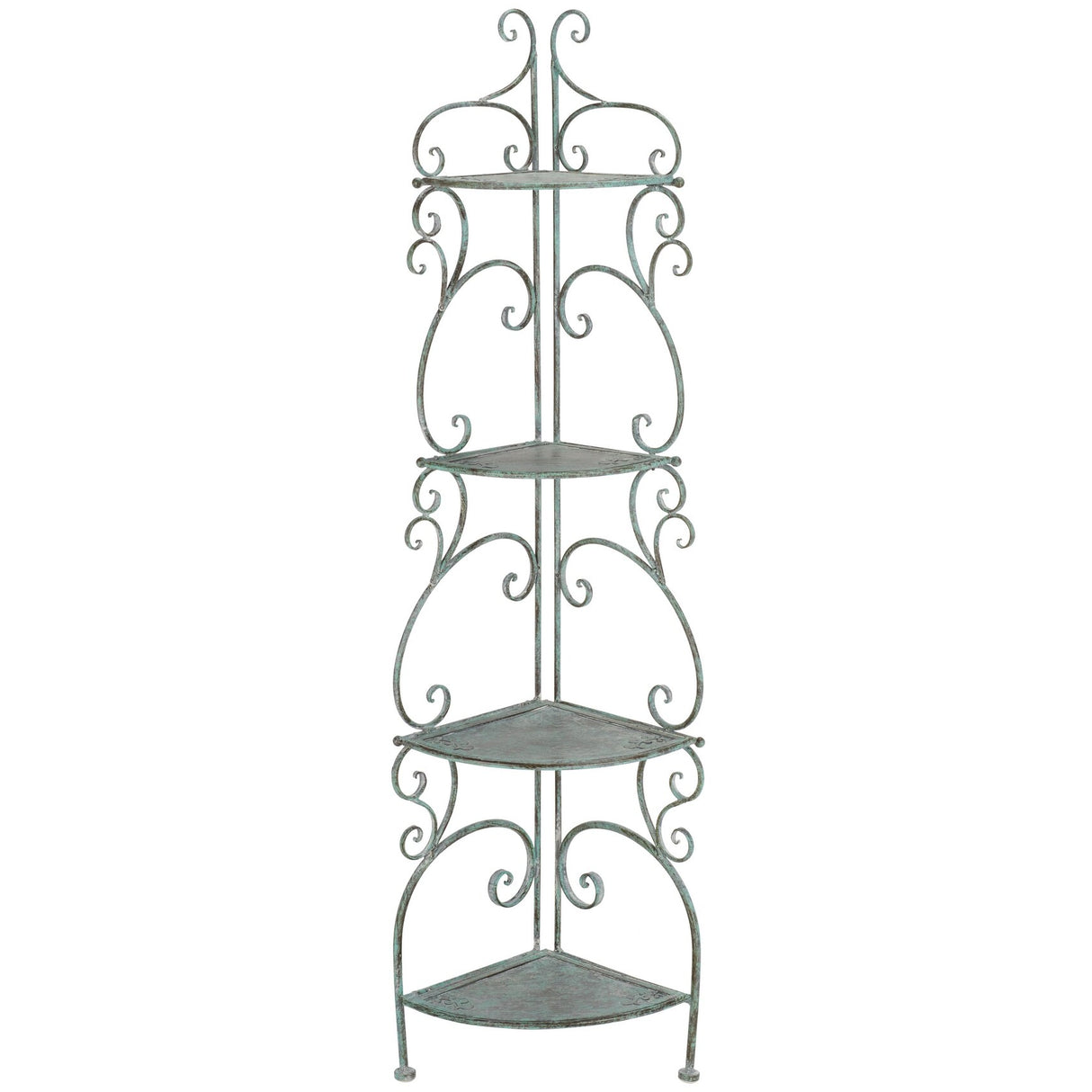 SAFAVIEH Outdoor Cielo 60" 4-Tier Corner Shelf - 13" W x 13" D x 60" H - 13Wx13Dx60H