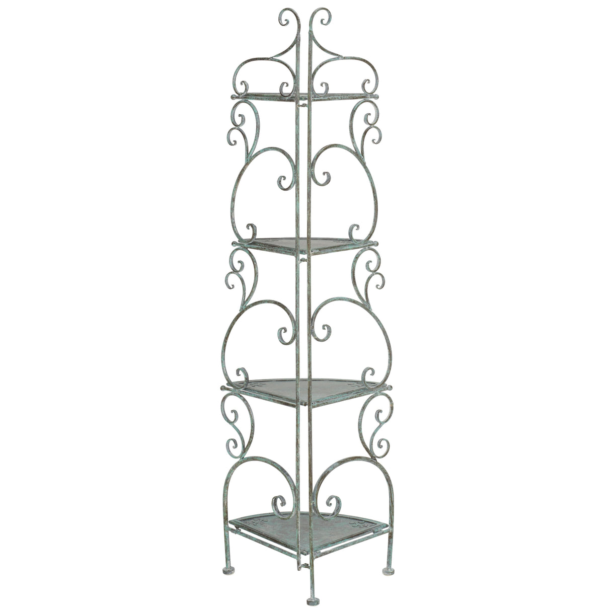SAFAVIEH Outdoor Cielo 60" 4-Tier Corner Shelf - 13" W x 13" D x 60" H - 13Wx13Dx60H