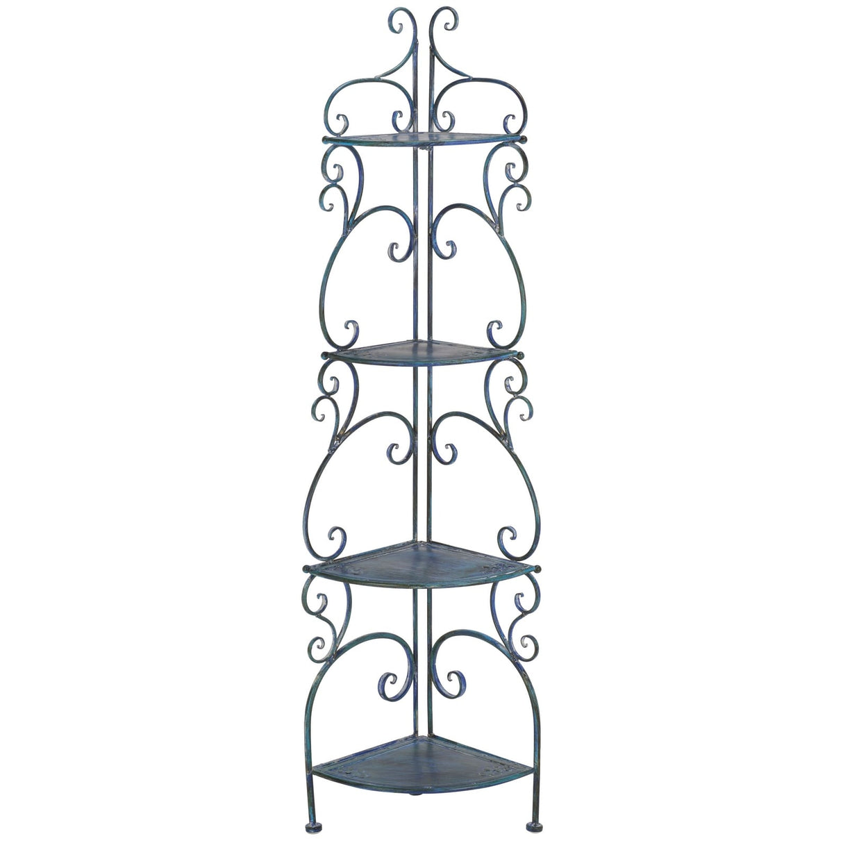 SAFAVIEH Outdoor Cielo 60" 4-Tier Corner Shelf - 13" W x 13" D x 60" H - 13Wx13Dx60H