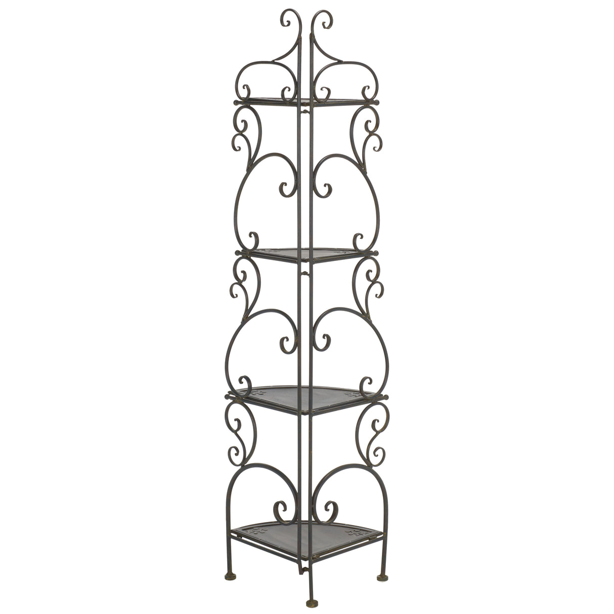 SAFAVIEH Outdoor Cielo 60" 4-Tier Corner Shelf - 13" W x 13" D x 60" H - 13Wx13Dx60H