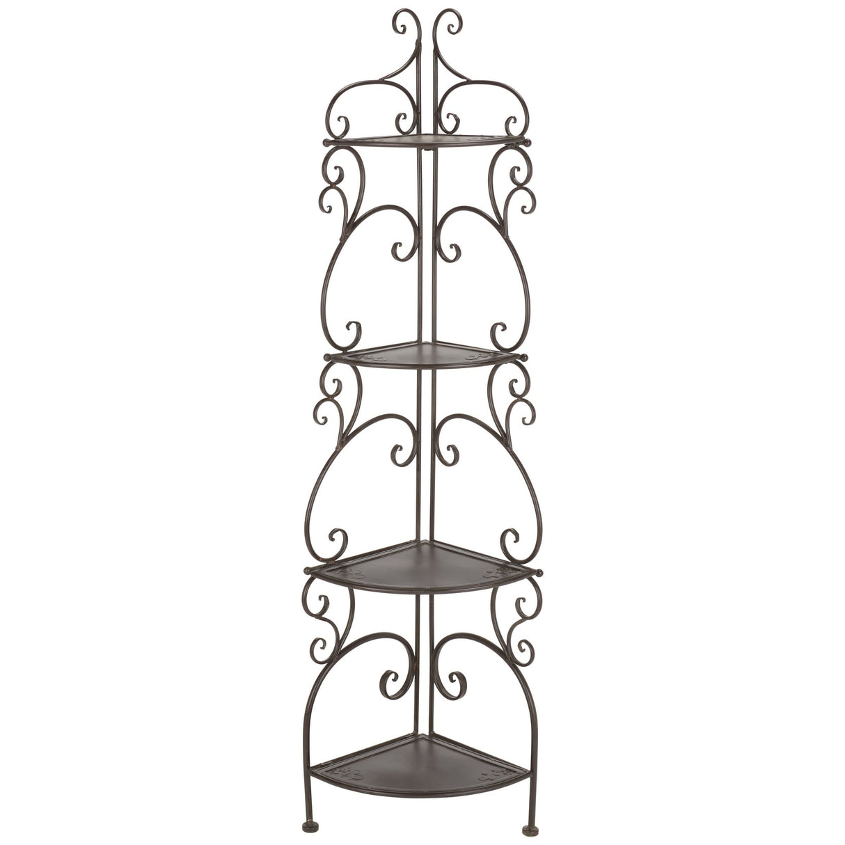 SAFAVIEH Outdoor Cielo 60" 4-Tier Corner Shelf - 13" W x 13" D x 60" H - 13Wx13Dx60H
