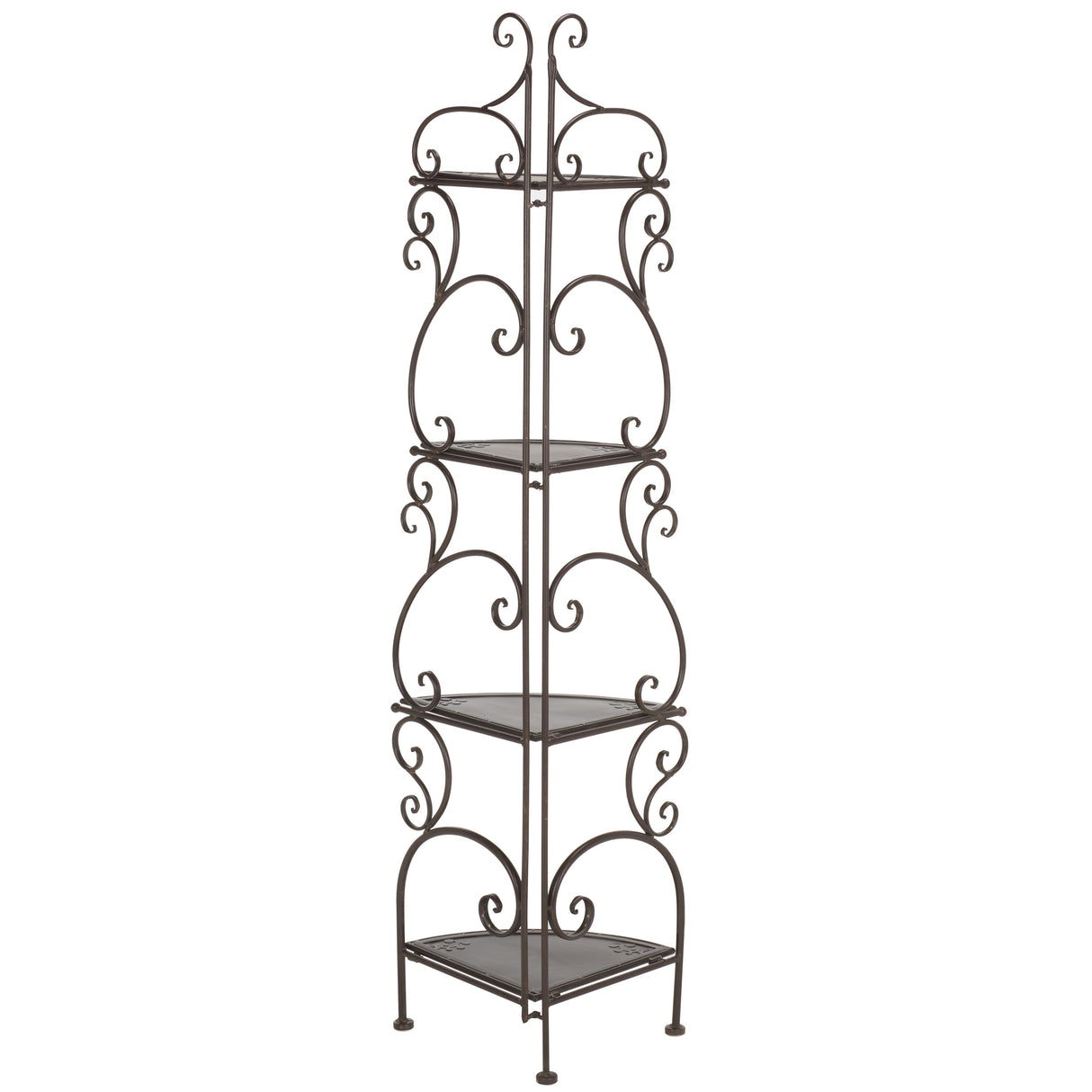 SAFAVIEH Outdoor Cielo 60" 4-Tier Corner Shelf - 13" W x 13" D x 60" H - 13Wx13Dx60H
