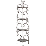 SAFAVIEH Outdoor Cielo 60" 4-Tier Corner Shelf - 13" W x 13" D x 60" H - 13Wx13Dx60H